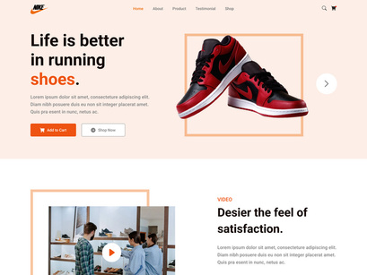 Nike - Shoes store website landing page
