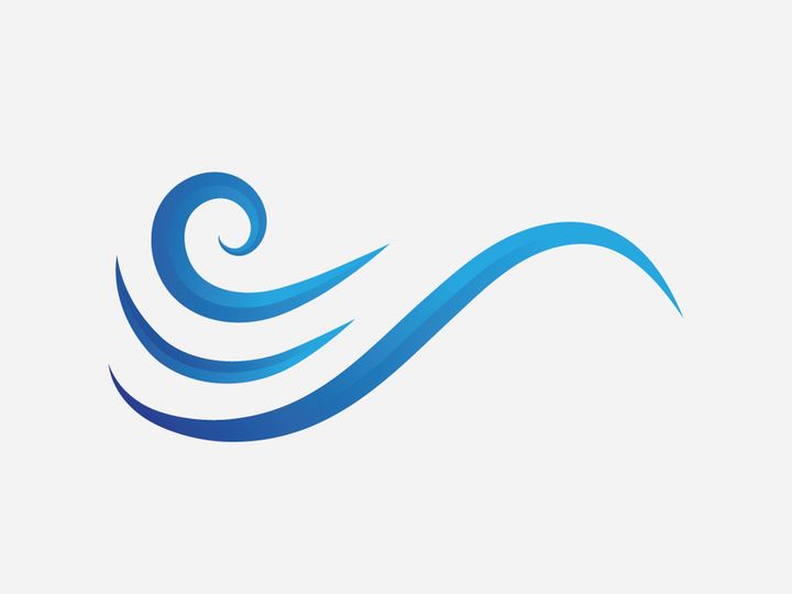 Blue Wave Logo Vector.  wAter wave illustration template design