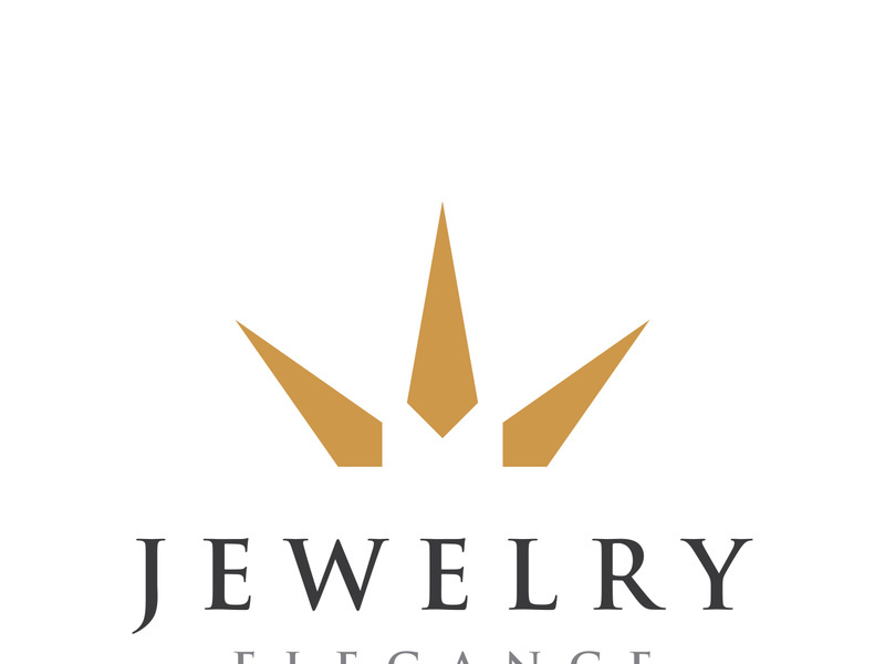 Abstract logo of jewelry ring with luxury diamond or gems.Isolated black and white background.Logo can be for jewelry brand and sign.