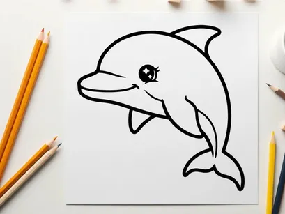 Cute dolphin jumping wave vector illustration flat design