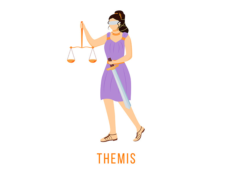 Themis flat vector illustration