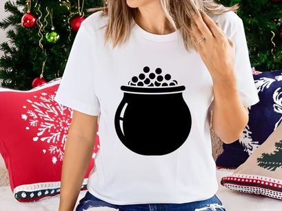 Pot of gold coins, St. Patrick's Day, lucky symbol illustration