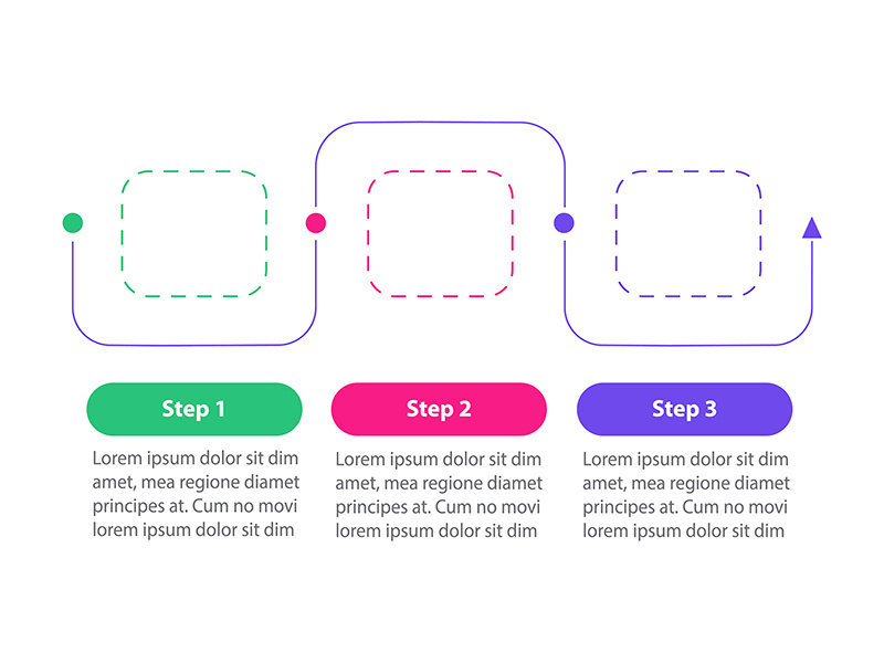 Square linear vector infographic template in simple style