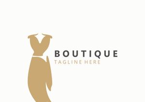 Dress woman logo design beauty fashion for boutique shop vector template vector