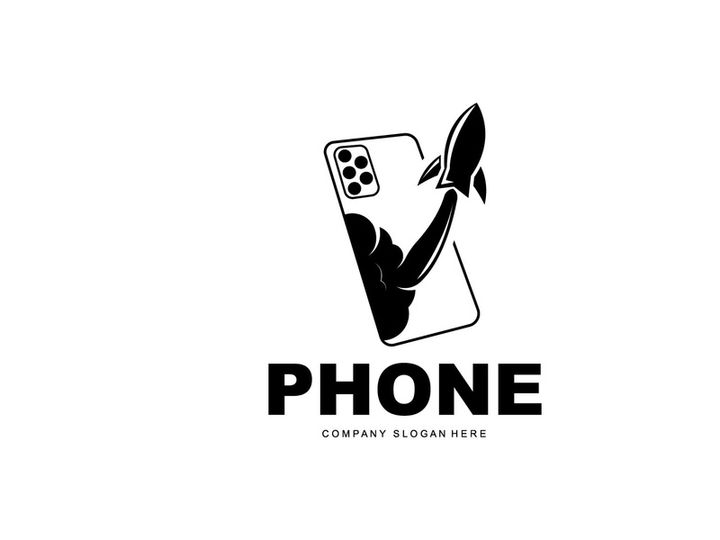 Smartphone Logo, Communication Electronics Vector, Modern Phone Design, For Company Brand Symbol