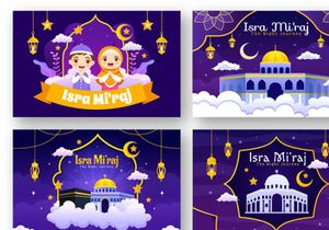 13 Isra Mi'raj Vector Illustration