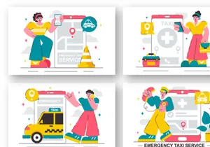 10 Emergency Taxi Service Illustration