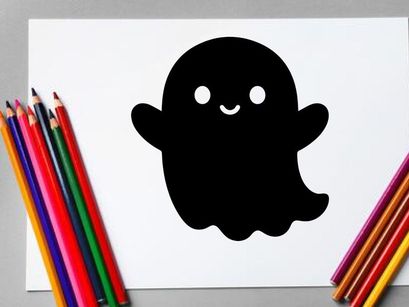 Niedliche Halloween-Geist-Illustration für Kinder und Dekorationen