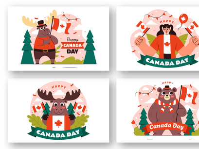 9 Happy Canada Day Illustration
