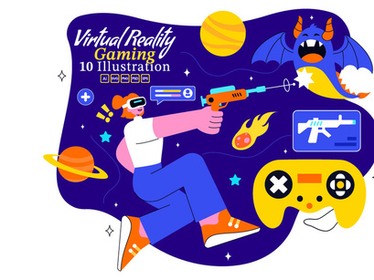 10 Virtual Reality Gaming Illustration
