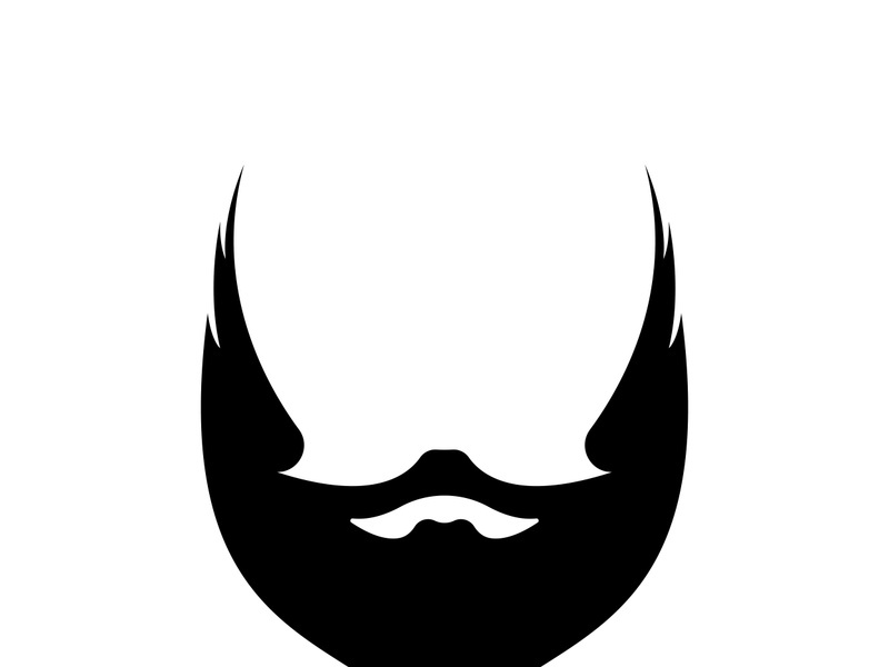 Beard icon logo and mustache vector illustration design symbol