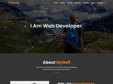 Faruq Personal Portfolio HTML5 Template preview picture