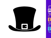 Black Leprechaun Hat with Buckle Vector Icon