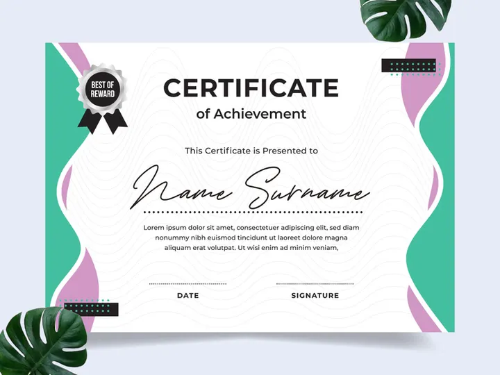 Modern certificate design template