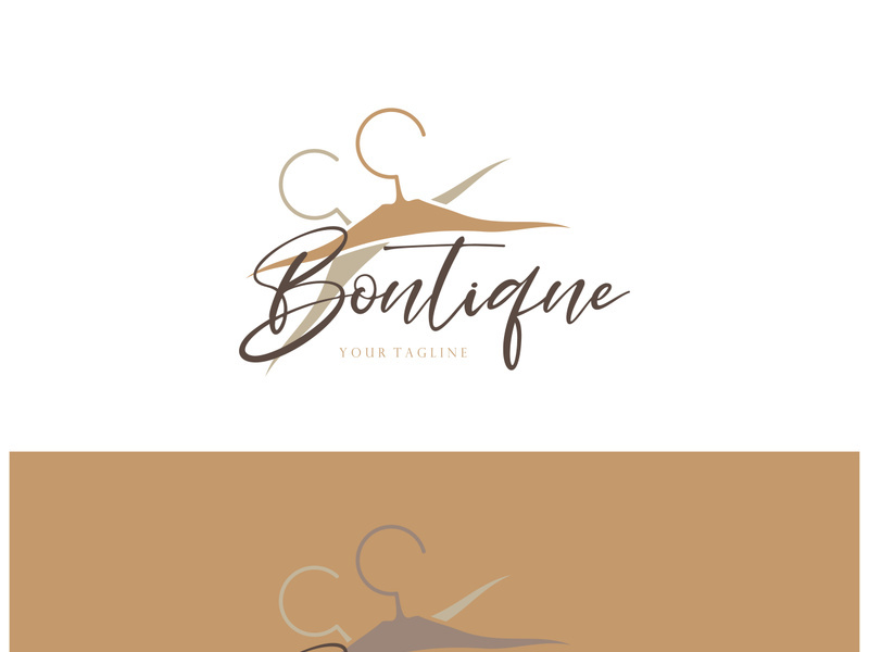 Simple clothes hanger logo details with creative design.for business, boutique, fashion, lifestyle, beauty, wardrobe, wedding dress, clothing store