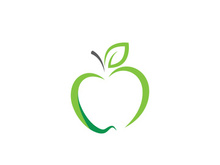 Healthy apple vector icon
