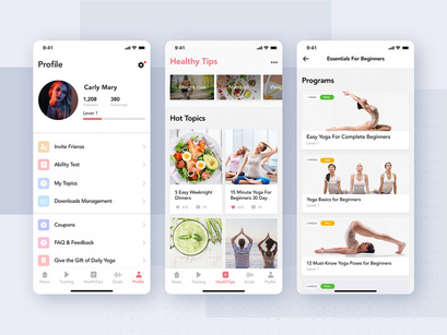 Yoga Fitness App UI Kit