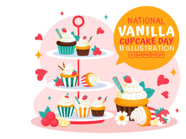 11 National Vanilla Cupcake Day Illustration preview picture