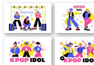 10 K-pop Idol Trend Illustration