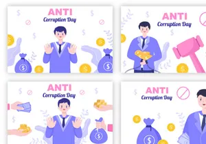 20 Anti Corruption Day Flat Design Illustration
