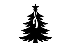 Stylized Christmas Tree Silhouette for Holiday Decorations