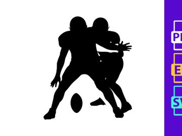American football players in action silhouette illustration preview picture