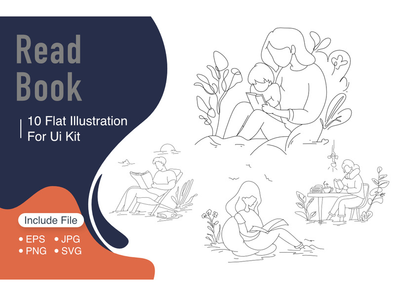 Read a Book Flat illustration