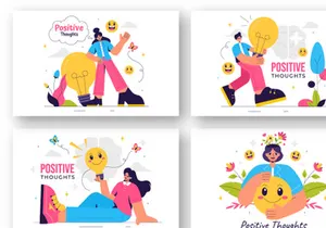 9 Positive Thoughts Illustration