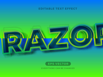 Razor Sliced editable text effect vector template preview picture