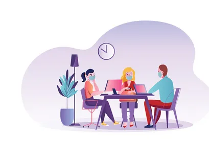 M105_People wearing mask Illustrations