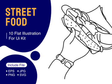 Street food line art preview picture