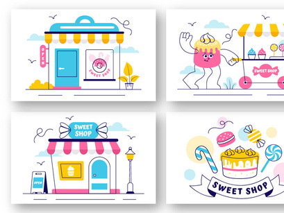 10 Sweet Shop Illustration