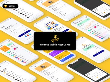 Finance Mobile App Template UI Kit Light Version (SKETCH) preview picture
