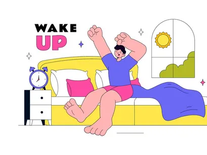 10 Wake Up Vector Illustration