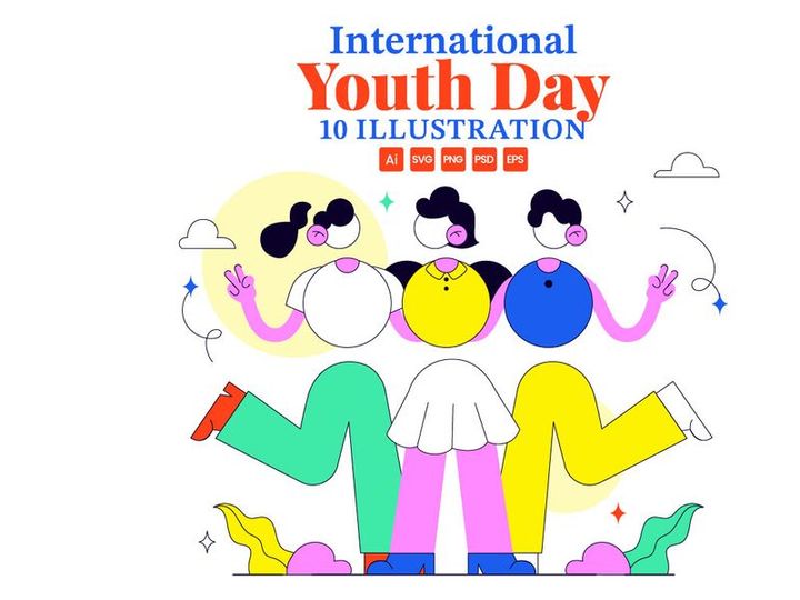 10 International Youth Day Illustration