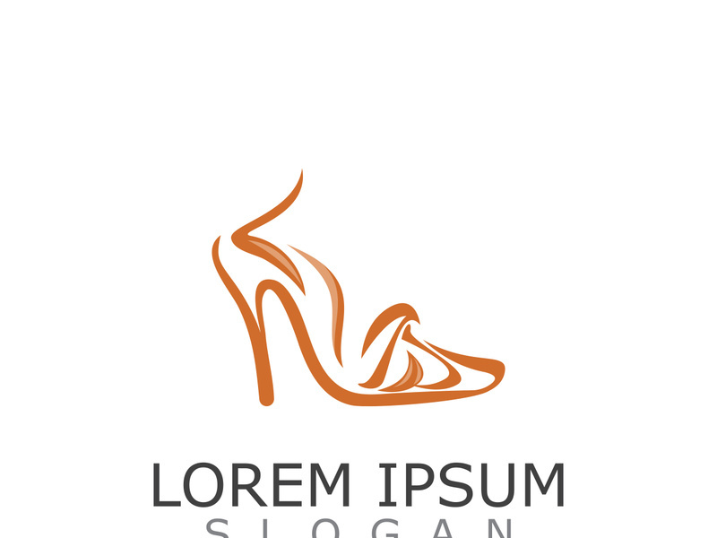 Women shoes logo design High heel fashion icon template vector for business store