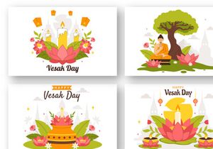 9 Buddhist Vesak Day Illustration