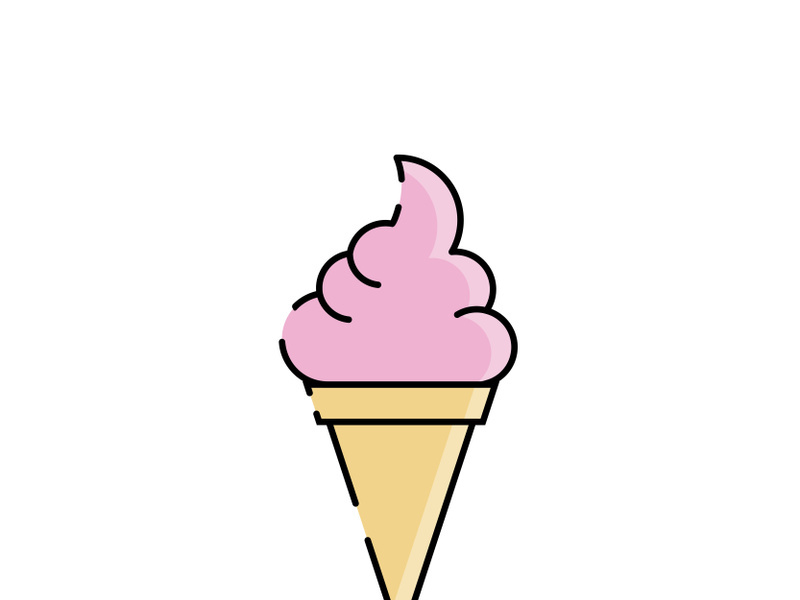 Minimalist Ice Cream vector illustration