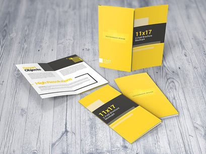 11×17 Z-Fold Brochure Mockups