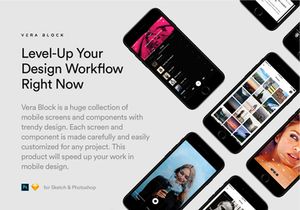 Vera Block - Free Mobile UI Kit for Sketch & Photoshop
