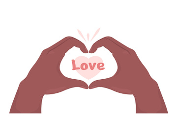 Show love semi flat color vector hand gesture preview picture