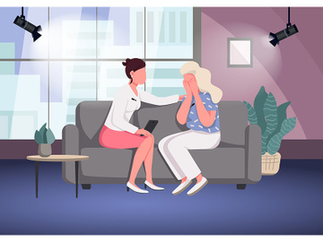 Talk show flat color vector illustration preview picture