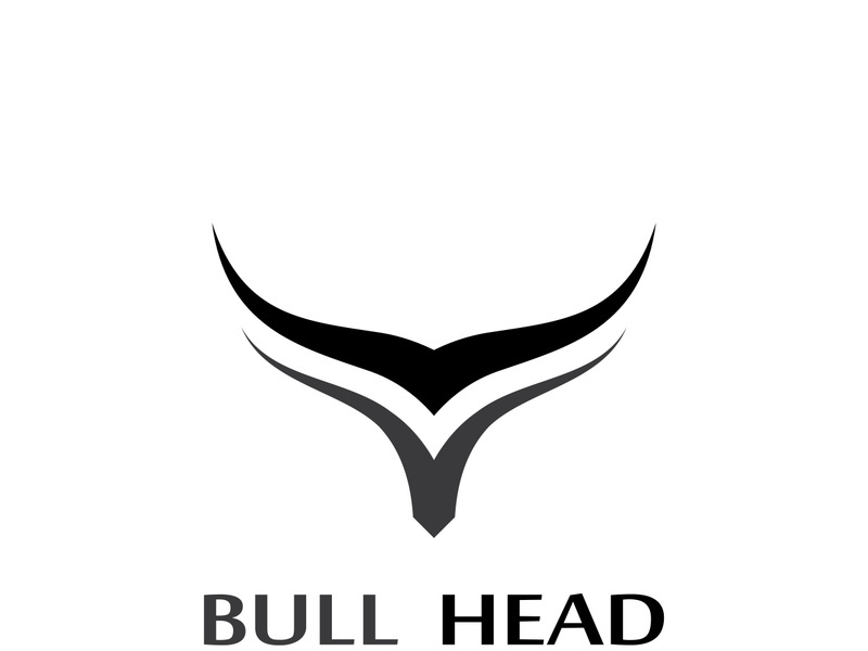 Retro vintage bull head horns logo.