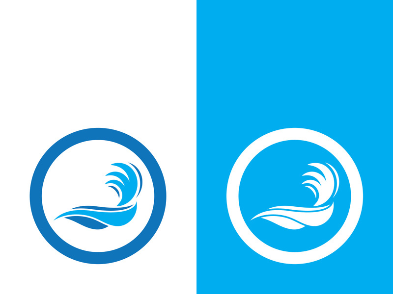 Wave beach vector illustration design logo