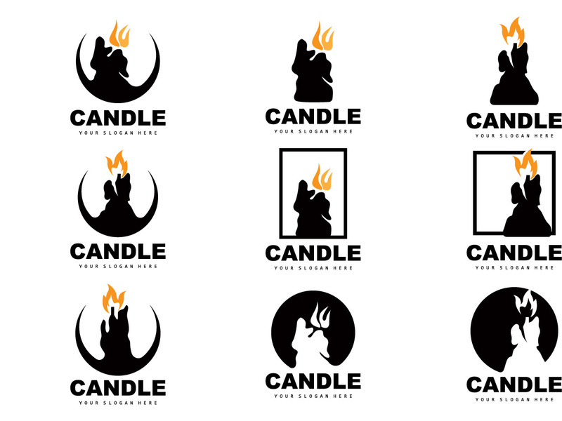 Candle Logo Vector Desain