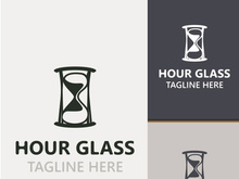 Hourglass logo ancient vintage style object design template flat vector