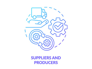 Suppliers and producers blue gradient concept icon preview picture