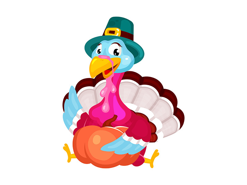 Thanksgiving day flat vector illustration