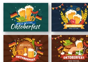 17 Happy Oktoberfest Beer Festival Illustration