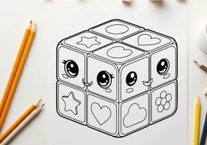Cute love themed dice vector illustration flat design